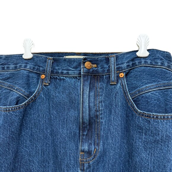 MADEWELL Denim Maxi Skirt Size 30 ( 8/10) Blue Long Casual Slit Jean Skirt - Picture 5 of 14